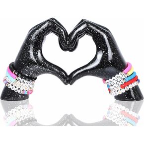 HMASYO Heart Hand Sculpture Music Singer Love Finger Resin Statue, Aesthetic Home Decor for Coffee Table & Bookshelf, Unique Birthday Idea for Girls Sisters Girlfriend Mom Teacher(No Bracelet)