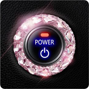 Murimt Bling Car Button Start Button Cover/Sticker for Wowen, Car Engine Start Stop Trim Ring, Shiny Crystal Rhinestone Key Ignition and Knob Ring (Gem Black)…