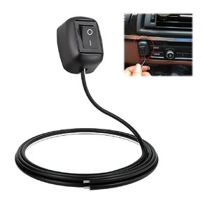 Jawfait Car Push Button Switch DIY Switch,Universal 12V/10A ON/Off Pushbutton Switch 60cm/23.6inch Prewired Paste-Type Installation Surface Mount Switch(Black)
