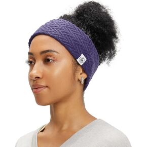 Faburecoa Cashmere Ear Warmer Headband Spring Winter, Running Yoga Pilate Skiing Riding Ear Cover Diamond Pattern