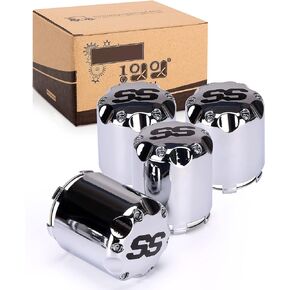 10L0L Golf Cart SS Chrome Wheel Center Caps ITP Push in Style Wheel Hubcaps Dust Cover Universal for Yamaha,EZGO,Club Car & Other Models 4 Pack