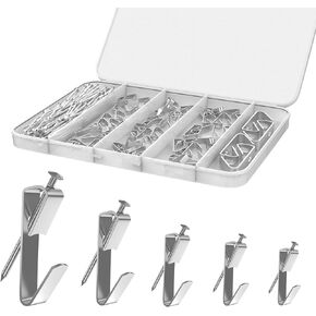 Picture Hanging Assortment Kit, 330PCS Picture Hanging Kit, Picture Hangers, Picture Hanging Hooks, with Sawtooth, Screw Eyes, D Rings, Nails, Screws, Steel Wire,10-100lb Frame Hanging Hardware