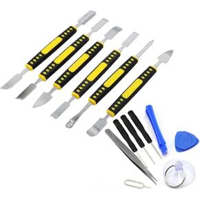 Zuobeiyi Spudger Pry Tool Kit Opening Tool Dual Ends Metal Spudgers with Screwdriver Set Electronics Repair Tools for iPhone iPad iPod Mobile Phone Tablet Laptop Computer Watches, 14 Pieces