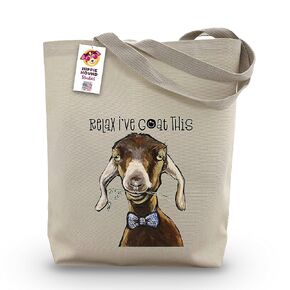 Relax I've Goat This Funny Goat Tote Bag - Goat Gifts for Women - Goat Lover Gift - Handmade Totes - Goat Canvas Totes - Cute Goat Reusable Shopping Bag- Shoulder Bag - Grocery Bag - Beach Bag