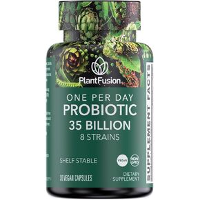 PlantFusion Vegan Probiotics for Women & Men with Prebiotics - 35 Billion CFU, 8 Strains for Immune & Digestive Health Support - Shelf Stable, Non-GMO, Gluten Free - 30 Capsules (1 Month Supply) in Saudi Arabia
