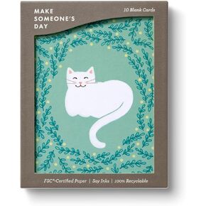 بطاقات ملاحظات فارغة في صندوق وافي - 10 بطاقات ملاحظات لجميع المناسبات - تصميم محبوب للقطط in Kuwait