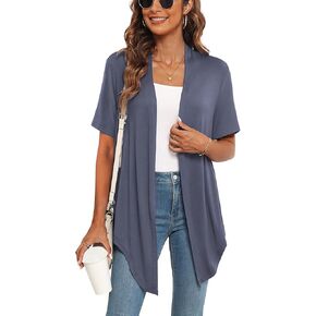 Veryoung Lightweight Summer 3/4 Sleeve Cardigan for Women Trendy Casual Draped Tie Front Cardigans Fall Shrugs High Low Hem