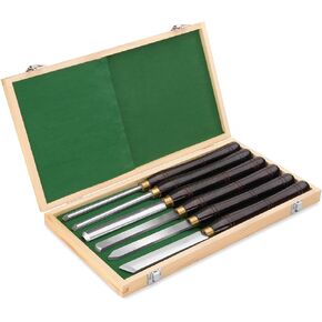 Urbansential Woodworking HSS Wood Turning Tools Lathe Chisel Set of 6 pcs, with Wooden Box in Kuwait
