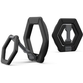 URBAN ARMOR GEAR UAG Magnetic Phone Ring Stand Compatible with MagSafe Magnet, Removable Metal Finger Ring Grip & 360 Rotation Adjustable Kickstand for iPhone 15/14/13, Galaxy S24/S23, Black/Black