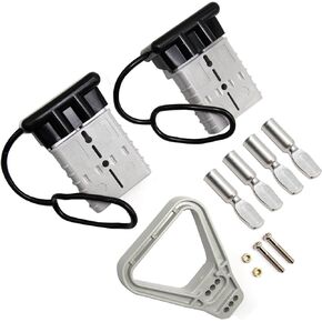 CADUFUELLY 2PCS 350 Amp 2/0 Gauge Battery Quick Connectors | 2/0 AWG Winch with Handle, Jumper Cable Plug Connect/Disconnect
