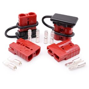 ANDCHIER Wire Connector 4 Pack, 50A Wire Harness Plug Kit for 6-10 Gauge Cables, 12V to 36V Battery Quick Connect Disconnect Set for RV Car eBike ATV Winches Lifts Motors More (4 Sets, Red)