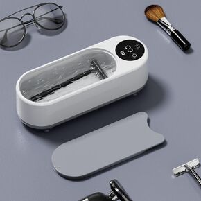 Ultrasonic Jewelry Cleaner - Makeup Brush Glasses Cleaner, Wireless Charging, Capacity 300ml, High Frequency Vibration Cleaner - White