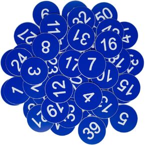 StayMax Plastic Number Tags Engraved Numbered Tags Without Hole (1-50, Black)