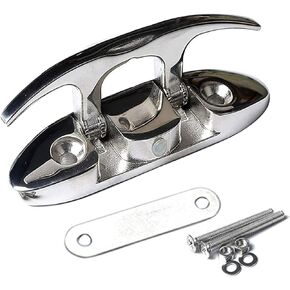 مرابط قارب MX قابلة للطي مقاس 4-1/2 بوصة مرابط بحرية قابلة للطي مرابط قارب من الفولاذ المقاوم للصدأ، مع ملحقات التثبيت 1 قطعة in Kuwait