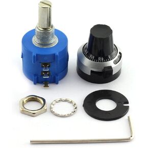 RLECS 3590S-2-502L 3590S Potentiometer 502 5K Ohm 2w Wirewound Multiturn Adjustable Precision with 10 Turns Counting Dial Rotary Knob