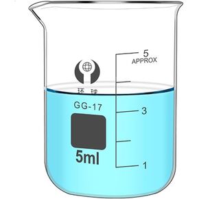 10ml Glass Beaker, 4 Pack Lab Beakers,Low Form 3.3 Borosilicate Glass Graduated Printed Scale Measuring Cups with Spout for Kitchen Lab Liquids