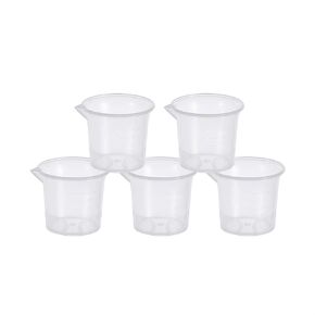 Othmro 25mL Chemistry Experiment Water Graduated Container Griffin Beaker Clear 5 pcs