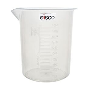 EISCO Plastic Beaker, 5000ml - Polypropylene Plastic - Raised Graduations, Tapered Spout - Euro Design