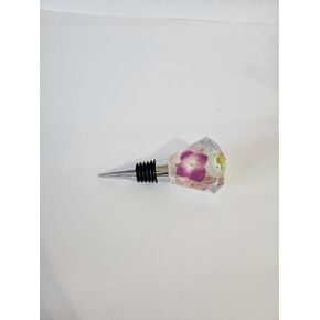 tapon de botella de vino protector de vino (diamante con flor amarilla y rosada)