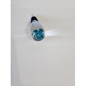 tapon de botella de vino protector de vino (transparente con flores azules)