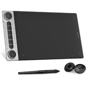 HUION Inspiroy Dial 2 Bluetooth Wireless Graphics Drawing Tablet with Dual Dials Battery-Free Stylus PW517 for Digital Art and Graphics Design, Compatible with Mac, Windows, Linux, Android