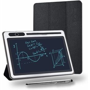 10 inch LCD Writing Tablet Electronic Writing Notebook with PU Protective Cover Erasable Drawing Pad Gift for Kids Adults at Home School Office(Black