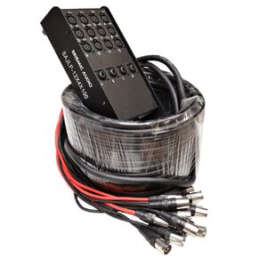 Seismic Audio - XLR Low Profile Snake Cable with 4 TRS Returns - Circuit Board Snake for Recording, Stage, Studio PA DJ use (100 Feet - 16 Channel - 4 TRS)