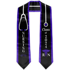 HJKLONE Nursing Graduation RN Stole Nursing Graduate Sash Class of 2024 Nurses Stoles Graduation Gift Idea 72 Long Unisex