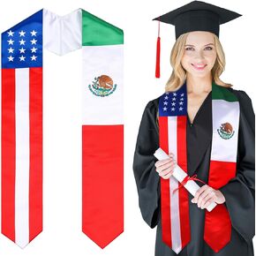 Janinka 72" Philippines Puerto Rico Mexican Graduation Stole Class of 2024 Stole for Graduation American Flag Graduation Sash