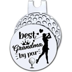 Hafhue Best Grandma by Par Golf Ball Marker with Magnetic Hat Clip, Funny Golf Accessories and Golf Gifts for Women Mom Grandma, Birthday Christmas Retirement Gifts for Golf Fan Golfer Golf Lovers