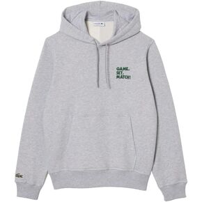 Lacoste Men's Relaxed Fit Sweater W/Hood and Graphics on Back