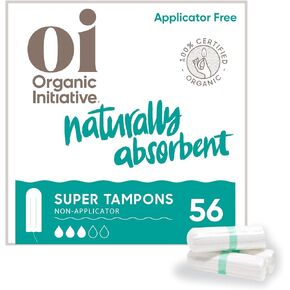Oi | Organic Cotton Tampons Non-Applicator (Regular (64 Count))