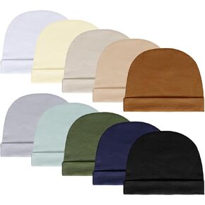 Bunnycool 10 Pcs Baby Beanie Newborn Unisex Toddler Beanie Winter Infant Hat Children Cotton Warm Cap for Boys and Girls
