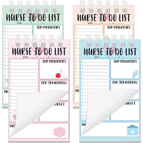 Gueevin null Nurse Gift To Do List Nurse Notepad Spiral Nursing Daily Notebook Undated Notepad 4 x 6 Inch Planning Pads for Office Supplies