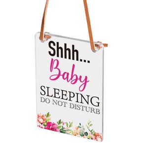 NiuZi-cao Cute Baby Sleeping Do not Disturb Sign，Funny Transparent Sign， for Home Wall Decor Acrylic Plaque，Bedroom,Hospital,Nursery,Home Outside the door Tag of Hanging(5x3 inch)