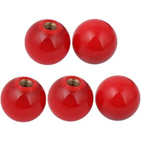 COMOK Red 5pcs 38mm Diameter 10mm Hole Diameter Mounded Threaded Handling Round Ball Knob