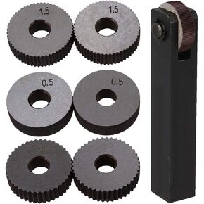 CNBTR 0.5mm 1.5mm 2mm Pitch Single Wheel with 1.0mm Pitch Straight Linear Knurling Tool Set of 7