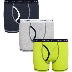 Nautica Boys' Underwear - 3 Pack, 6 Pack Stretch Cotton Boxer Briefs (Size: 4-18)
