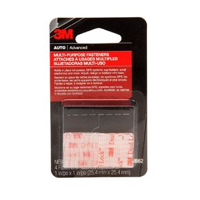 3M Dual Lock Reclosable Fasteners, 04862, 1 in X 1 in, Clear, 4 pcs