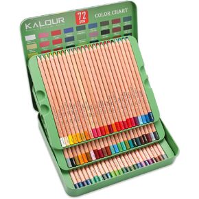 KALOUR Pro Pastel Chalk Colored Pencils,Set of 72 Colors,Color Charcoal Pencils for Drawing Sketching Coloring Shading,Art Supplies for Adults Artists