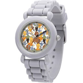 STAR WARS Kids' Plastic Time Teacher Watch, Analog Quartz Silicone Strap Watch