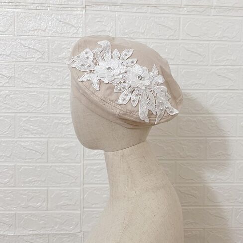Women Flower Embroidery Beret Hat Denim Beret French Style Artist Beret Cap in Saudi Arabia
