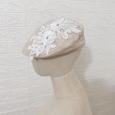 Women Flower Embroidery Beret Hat Denim Beret French Style Artist Beret Cap in Saudi Arabia