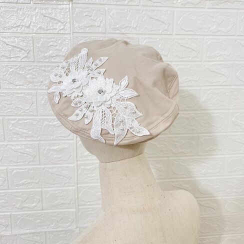 Women Flower Embroidery Beret Hat Denim Beret French Style Artist Beret Cap in Saudi Arabia
