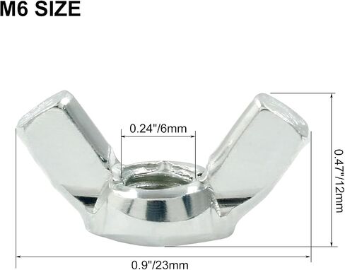 Kemcatui 60 Pcs M6 Wing Nuts, Butterfly Wing Nuts Carbon Steel Zinc Plated Fasteners Parts, Hand Twist Tighten, Silver in Saudi Arabia
