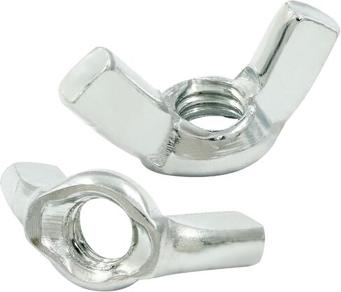 Kemcatui 60 Pcs M6 Wing Nuts, Butterfly Wing Nuts Carbon Steel Zinc Plated Fasteners Parts, Hand Twist Tighten, Silver in Saudi Arabia