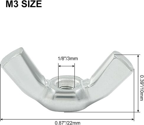 Kemcatui 60 Pcs M6 Wing Nuts, Butterfly Wing Nuts Carbon Steel Zinc Plated Fasteners Parts, Hand Twist Tighten, Silver in Saudi Arabia