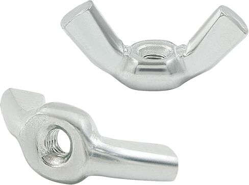 Kemcatui 60 Pcs M6 Wing Nuts, Butterfly Wing Nuts Carbon Steel Zinc Plated Fasteners Parts, Hand Twist Tighten, Silver in Saudi Arabia