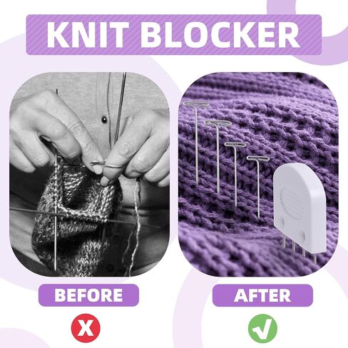 130 Pcs Knit Blockers Kits, Blocking Knit Combs Pins Set for Knitting, Knitting Tools Knitter Crochet, with Flexible Tape Measure Ruler, Silver T-Pins for Sewing Lace or Needlework Projects Device in Saudi Arabia