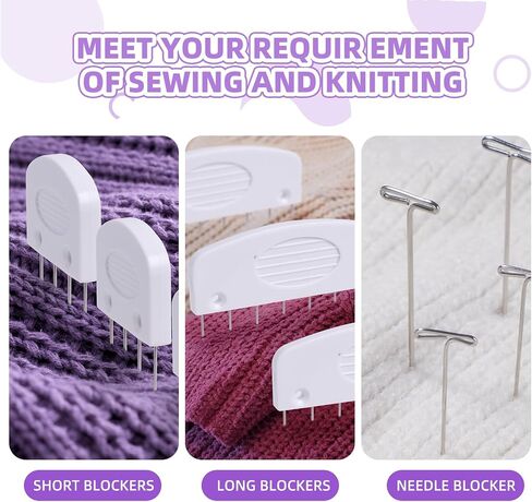 130 Pcs Knit Blockers Kits, Blocking Knit Combs Pins Set for Knitting, Knitting Tools Knitter Crochet, with Flexible Tape Measure Ruler, Silver T-Pins for Sewing Lace or Needlework Projects Device in Saudi Arabia